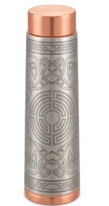Eye Catching <b>Flower</b> <b>Sticker</b> design Pure Copper Metal Water Bottles Keeps Water Fresh - Product Image 3