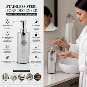 Distributeur de savon liquide en acier inoxydable, design rond, rechargeable, résistant à la rouille, avec pompe, pour cuisine et salle de bain - Product Image 3