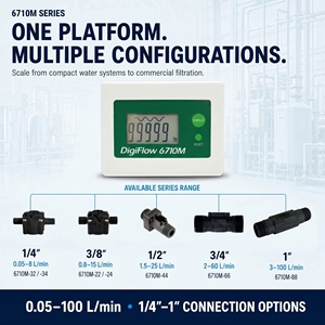 เครื่องวัดอัตราการไหลของน้ำแบบดิจิตอล SAVANT DigiFlow 6710M-88 เกลียว 1"BSP ติดตั้งง่าย รองรับ OEM ปรับแต่งได้ ความแม่นยำ +/-10% 3-100 ลิตร/นาที - Product Image 4