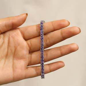 Pulsera de tenis de tanzanita natural, piedra de nacimiento de diciembre, pulsera de plata de ley con gema azul, regalo elegante para mujer - Product Image 4