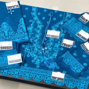 2021 dernier Style pakistanais indien robes de mariée Collection en mousseline de soie brodée fête porter vente chaude en soie de Viscose - Product Image 5