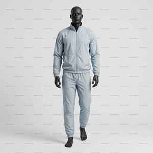 Survêtement technique en nylon personnalisé, avec bandes réfléchissantes, fermeture éclair, coupe-vent, pour homme, ensemble jogging, fabricant OEM - Product Image 4