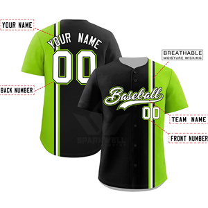 เสื้อเบสบอลสั่งทำพิเศษ สีชมพูกรมท่า ลายทาง พิมพ์ลายแบบ Sublimation สำหรับผู้ใหญ่ แขนสั้น ติดกระดุมด้านหน้า ระบายเหงื่อได้ดี ชุดกีฬา - Product Image 5