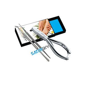 CUTICLE NIPPER CUTICLE PUSHER DUAL SIDED NAIL FILE 3 <b>PC</b> PODIATRIST INSTRUMENTS Professional Stainless Steel Nail Care <b>Set</b> - Product Image 4
