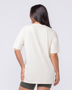 Nouvel arrivage : T-shirt basique en coton pour femme, coupe ample, couleur unie, décontracté, col rond, style oversize, idéal pour l'été - Product Image 3