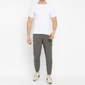 Manufactures Gray Quick Dry Cargo Sweatpants Elastic Waist Drawstring Casual Joggers with Pockets Autumn Wear Trousers For Sale - Product Image 6