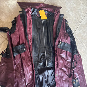 2026 Men’s <b>Gothic</b> Steampunk Maroon Faux Leather Trench Coat <b>Jacket</b> Custom Wholesale OEM ODM - Product Image 3