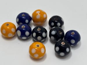 Cuentas de vidrio Skunk hechas a mano, cuentas comerciales de lunares, cuentas redondas de lampwork para la fabricación de joyas, manualidades, collares, pulseras, cajas y coníferas - Product Image 2