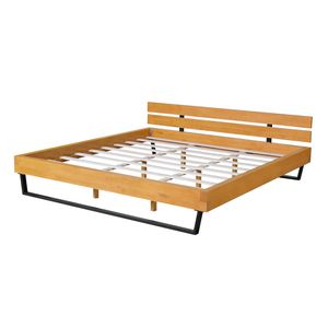 Base de Cama King Size de Madera de Pino en Color Natural y Negro - Product Image 6