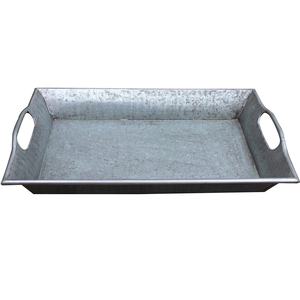 Plateau de service galvanisé de forme ovale fait à la main avec poignée en fil métallique écologique pour la décoration de la maison et de la cuisine - Product Image 3