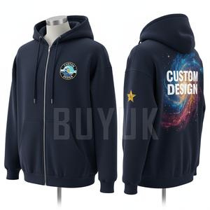Custom Design Graffiti Print Men's Casual Light <b>Blue</b> Hoodie Oversized Fit 100% Polyester French Terry Knitted Winter Streetwear - Product Image 6