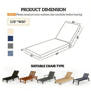 Cuscino di Ricambio per Sedia da Giardino in Due Pezzi, Grigio, per Esterni (Solo Cuscino) - Product Image 6