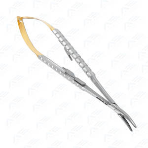 Barraquer Pince à micro-aiguilles en acier inoxydable, manuelle, à mors lisses et courbés, ensemble d'instruments certifiés CE - Product Image 4