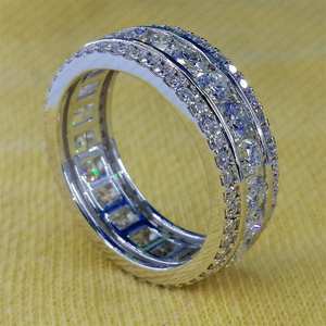 แหวนเพชรโมอิสซาไนต์ทรงกลมแบบเต็มวงสำหรับผู้หญิง เงินแท้ 925 ของแท้ สำหรับโอกาสครบรอบ ขอแต่งงาน หรือเป็นของขวัญสำหรับเจ้าสาว - Product Image 6