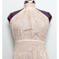 Robe longue d'été plissée à imprimé floral style bohème pour femme, col halter, dos nu à nouer, taille empire, magnifique robe de soleil