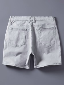 Shorts en jean pour homme, extensibles, tendance, couleur unie, polyvalents, à la mode, shorts en jean de petite taille pour l'été - Product Image 2