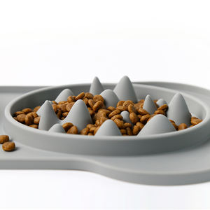 Alfombrilla de silicona 2 en 1 elevada para alimentación lenta y agua para perros con base antideslizante incluida, comedero de acero inoxidable para mascotas - Product Image 4