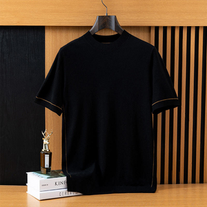 เสื้อยืดคอกลมแขนสั้นผู้ชาย สีพื้น ผ้าถัก ทรงปกติ สวมใส่สบาย 100% ผ้าฝ้าย แห้งเร็ว ระบายอากาศได้ดี น้ำหนัก 220 กรัม รับสกรีนโลโก้ - Product Image 3