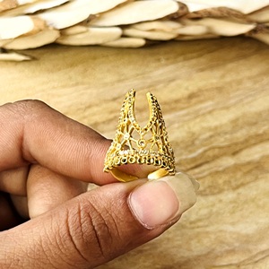 New Arrival Zircon Gold <b>Ring</b> Boho Brass <b>Rings</b> For Women 18k Gold Plated Ethnic <b>Crown</b> Armor Statement <b>Ring</b> Wholesale/OEM/ODM - Product Image 3
