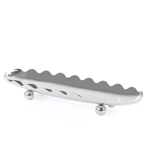 erving Tray Handmade Decorative Metal Tray Dining Table Top Serving Tray Snacks Pasta or <b>Food</b> <b>Server</b> - Product Image 3