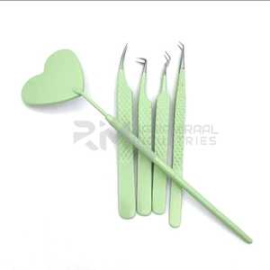 RMI Lash Supplies <b>Light</b> Green Color <b>Pointed</b> Tip Anti Magnetic Stainless Steel Lash Extension Tweezers for Eyelash Use - Product Image 2