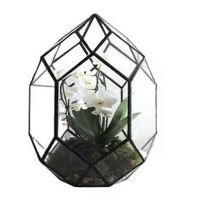 Classic Glass Metal Terrarium Planter Elegant Indoor Plant Display Box Geometric Home Decor - Product Image 2