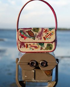 Black Beige Wave Pattern Glass Seed Bead Shoulder <b>Bag</b> Canvas Fabric <b>Women</b> Evening Party Crossbody Flapover <b>Satchel</b> Handbag - Product Image 4