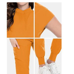 Unisex Classic Cotton <b>Scrub</b> <b>Sets</b> with Jersey Fabric Needle Detection Professional Medical Nurse Uniform for Hospital Use - Product Image 5