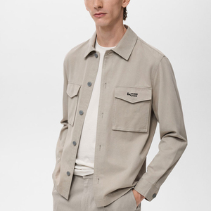 Solid Color Pattern Plain Dyed Men's <b>Canvas</b> <b>Jacket</b> Stand Front OEM/ODM Service Quick Dry Breathable Winter Stylish Design - Product Image 1