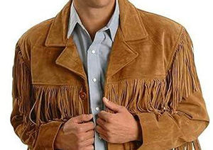 Chaqueta de Cuero Estilo Vaquero para Invierno, con Flecos, Cuello Alto, Cierre de Cremallera, Estilo Urbano, Resistente al Viento - Product Image 3