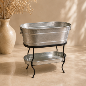 Vintage Metal Boat Shape Ice Bucket with Stand for Party Beverage Cooling - Product Image 6
