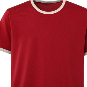 เสื้อยืดคอกลมแขนสั้นผู้ชายปี 2026 ผ้าฝ้าย 100% ระบายอากาศได้ดี คอเสื้อตัดสี เสื้อยืดแบบถักเป็นมิตรกับสิ่งแวดล้อม เสื้อผ้าสไตล์วิทยาลัย - Product Image 6