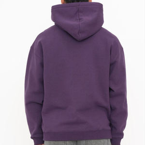 Sudadera con Capucha Morada para Hombre, Talla Grande, Color Sólido, Informal, de Algodón Tejido, para Otoño - Product Image 3
