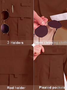 Adjustable Wear UPF 50 Men’s Fishing Dress Shirt Button <b>Down</b> Woven Short Sleeve Outdoor elegant product custom logo men - Product Image 3