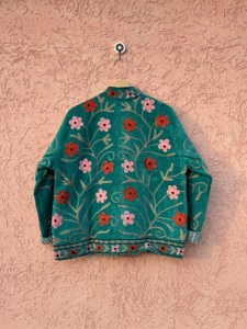 Chaqueta Bomber de Invierno Abierta, Hecha a Mano, de Lona de Pato con Diseño Floral Suzani, 100% Algodón, Ecológica, Reversible, Informal, para Otoño - Product Image 5