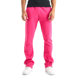 Unisex Custom <b>Jogger</b> Sweat Pants Light Wash Sun Faded Distressed <b>Stacked</b> Flare Track Pants for Men Eco-Friendly Casual - Product Image 4