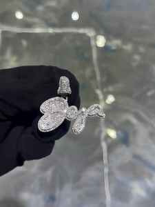 Colgante personalizado con nombre en moissanita VVS para hombre, colgante con letra de nombre estilo hip hop, pasa la prueba del diamante, joyería de plata 925 para regalo. - Product Image 2