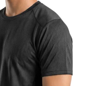 T-shirt noir pour homme, léger, respirant, col rond, manches courtes, fitness, gym, entraînement, performance, vêtements de sport - Product Image 4