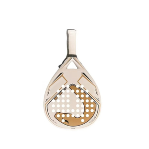 Raquette de padel incurvée en carbone 3K avec emblème en forme de croissant, contour métallique et cœur en EVA souple - Product Image 4