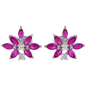 Pendientes de Diamantes y Rubíes en Plata de Ley 92.5 KLST-30809 - Product Image 1