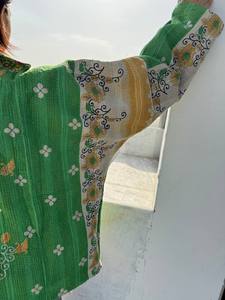 Vintage <b>Kantha</b> Wholesale Stylish <b>Jackets</b> Handmade Patchwork Floral Pattern V-neck Cotton Quilted <b>Jackets</b> | Custom Designs - Product Image 6