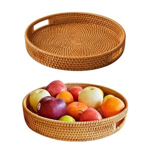 ถาดหวายสานตกแต่งแบบรักษ์โลกสำหรับวางเทียน โต๊ะกาแฟ และจัดระเบียบ - Product Image 1