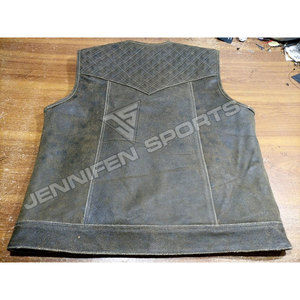เสื้อกั๊กหนังมอเตอร์ไซค์ผู้ชายแบบสบายๆ ปรับแต่งได้ ระบายอากาศดี ดีไซน์สำหรับฤดูหนาว รับทำโลโก้ มีทุกขนาดและสี - Product Image 5