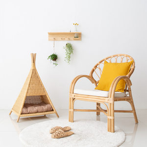 Woven rattan pet tent <b>basket</b> <b>cheap</b> price house for dogs best quality natural cat sleeping cave - Product Image 4