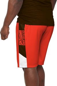 Pantalones Cortos Deportivos Ligeros de Poliéster Naranja de los Cleveland Browns, Duraderos, Bordados, con Franjas Laterales y Logotipo del Equipo - Product Image 3