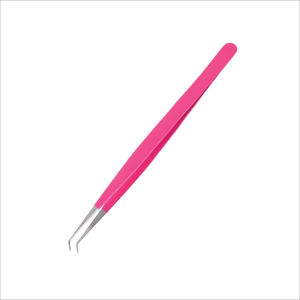 Pince à épiler pour cils en fibre, logo personnalisé, marque privée, précision professionnelle, acier inoxydable, pointe incurvée, antistatique, haute qualité - Product Image 3