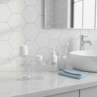 Bouteille de bain de bouche en plastique de haute qualité, antidérapante, au design ergonomique, réutilisable, emballage de voyage jetable pour salle de bain d'hôtel