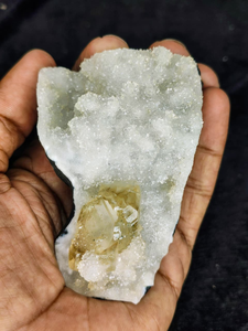 Natural Yellow Calcite with Chalcedony <b>Crystal</b> <b>Cluster</b> Premium Mineral Specimen Healing Stone Collectible Display Quality - Product Image 3