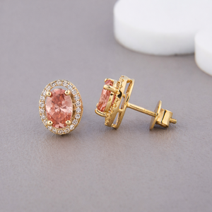 Pendientes de Diamante Cultivado en Laboratorio, Corte Ovalado, Solitario, en Oro Blanco/Rosa/Amarillo de 9K, Chapado en Rodio de Lujo, Certificado IGI - Product Image 4
