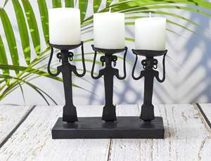 Handcrafted Black Powder Coated Aluminum 4 Arm <b>Candlestick</b> <b>Holder</b> Eco-Friendly Tabletop Home Wedding Christmas Decoration - Product Image 2